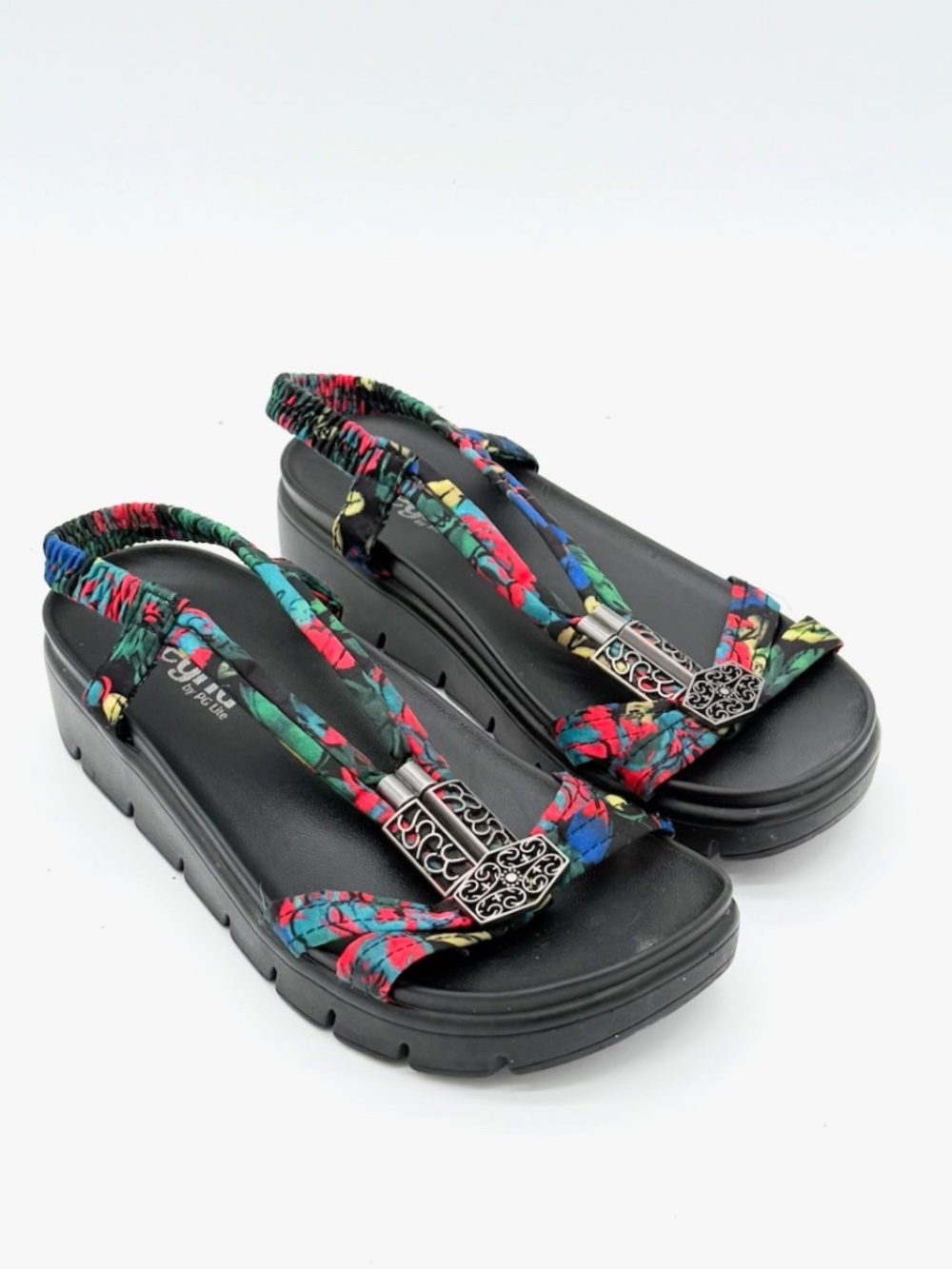 Alegria Roz Womens Comfort Platform Sandals Slingback Strap Floral Print Size 36